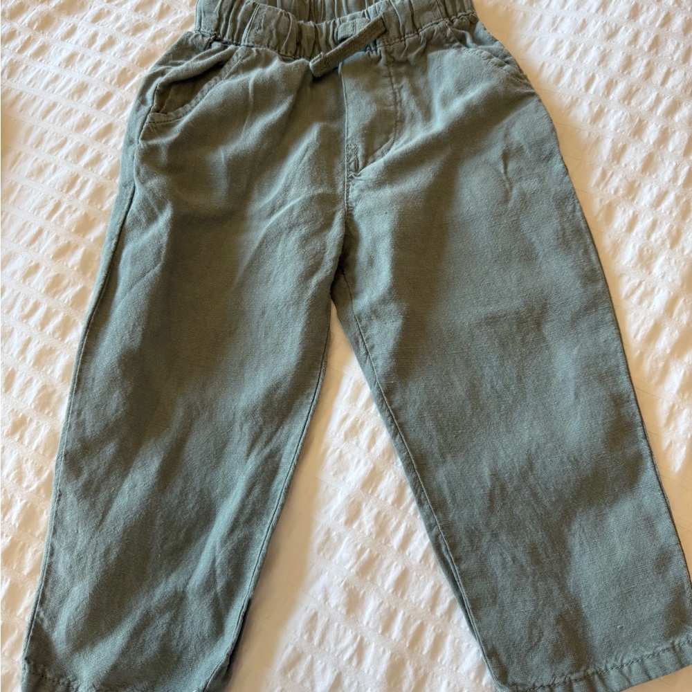 Linen Green Pants